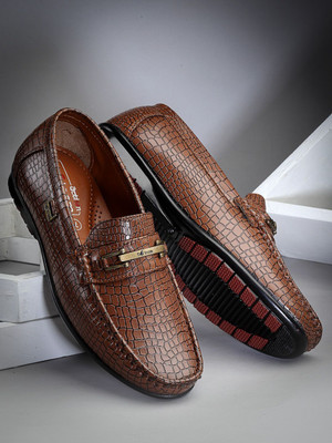 action DRIVE 132 Trendy Comfortable Stylish Casual Slip On Loafers Loafers For Men(Tan , 8)