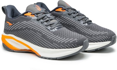 asian Running Shoes For Men(Grey, Orange , 8)