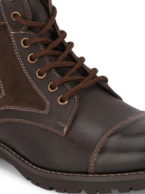 Harrytech London High Ankle Leather Boots for Men - [Brown] Boots For Men(Brown , 13)