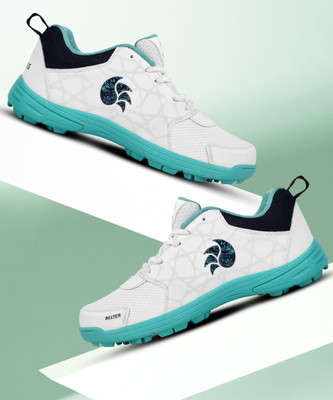 DSC Belter Cricket Shoes , Size: 7 UK/ 8 US/ 41 EU, (Sea Green & White) Cricket Shoes For Men(White , 7)