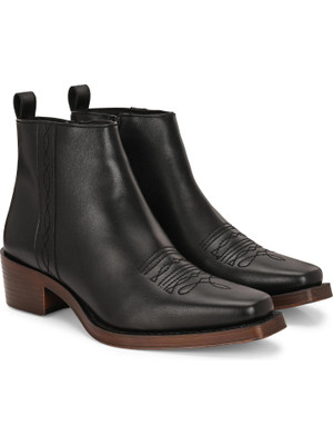 Delize CowBoy Ankle Boots For Men(Black , 11)