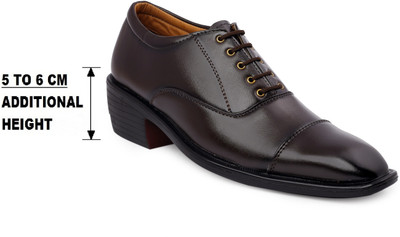 BXXY Men's Brown Height increasing Latest Formal Party wear Oxford Laceup Shoes Oxford For Men(Brown , 10)