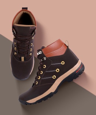 aadi Synthetic| Lightweight| Premiun| Comfort| Summer Tendy| Outdoor| Boots Boots For Men(Brown)