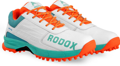 rodox Spikes All Round Perfomance Cricket Shoes For Men(White , 8)