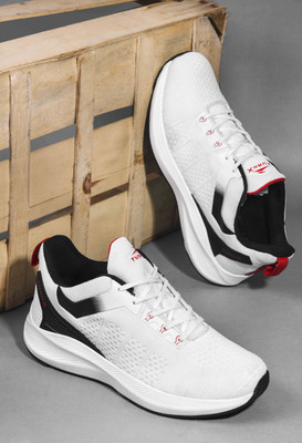 TURNX Wolf Lightweight,Comfortable,Trendy,Breathable, Sports Running Shoes For Men(White, Black , 9)