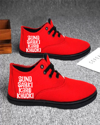 Kenamin Casuals For Men(Red, White , 9)