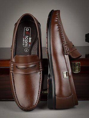 action Lightweight | Comfortable | Trendy | Daily Wear | Synthetic Leather Loafers For Men(Brown , 9)