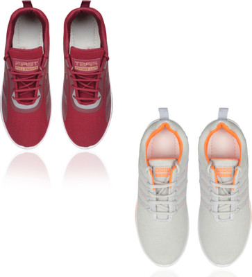 AYANSH MANUFACTURING Walking Shoes For Men(Red, Grey , 7)