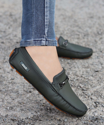 aadi Men's Comfortable Lightweight Fashionable Outdoor Slip On Casual Moccasins Loafers For Men(Olive , 8)