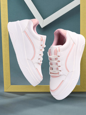 Roadster Women White Casual sneaker shoes Sneakers For Women(White, Pink , 6)