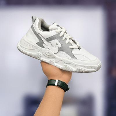 Frencho E3_GREY Sneakers For Men(Grey, White , 9)