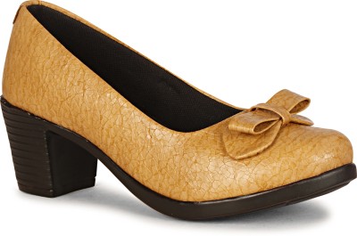 COMMANDER Partywear trendy Heel Pumps Bellies for Women and Girls Bellies For Women(Tan , 6)