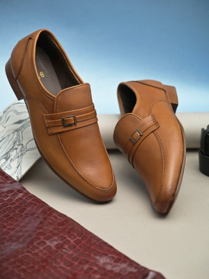 pelle albero Formal Slip On For Men(Tan , 8)