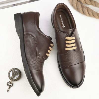 PROVOGUE Regular Styling formal shoes Lace Up For Men(Brown , 10)