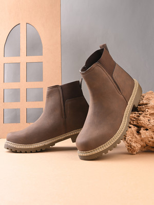 BUCIK BCK3076 Lightweight Comfort Extra Soft Summer Trendy Premium Stylish Party Boots For Men(Brown , 9)