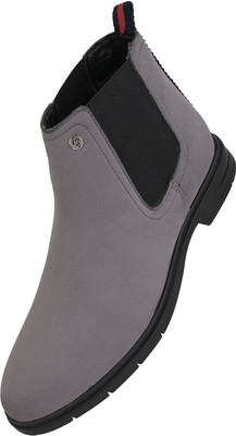ALBERTO TORRESI Synthetic Grey Suede Chelsea Boots For Men Boots For Men(Grey , 7)