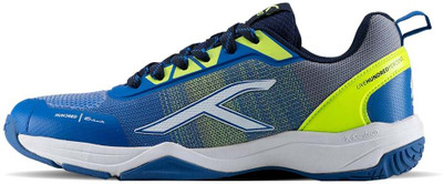 Hundred Quantum Boom Badminton Shoes For Men(Blue, Green , 6)