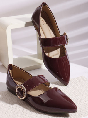 LAVIE Solid Party Wear Women Buckle Ballerina Bellies For Women(Maroon , 5)