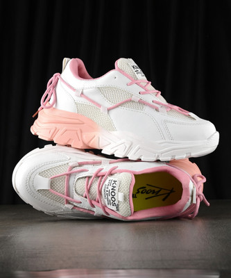 Knoos Sneakers For Women(Pink, White , 5)