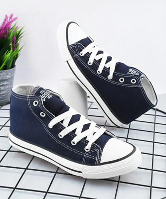 Roadster Women Navy Canvas Comfortable Vulcanised Lace Up Casual Sneakers Outdoor Shoes Casuals For Women(Navy , 6)