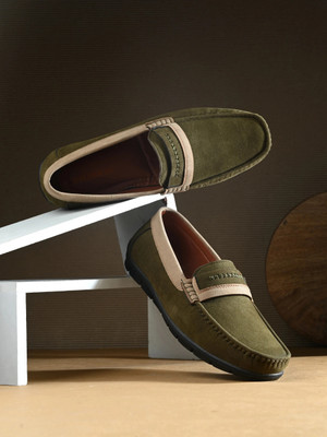 KILLER KL50007 Lightweight Comfort Extra Soft Summer Trendy Premium Stylish Loafers For Men(Olive , 6)