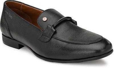 Tan Toe Leather Slip On Formal Shoe (Toe_29_Bl_10) Loafers For Men(Black , 10)