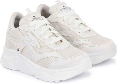 Rowlans comfortable,durable,sport shoe,snerakers,walking & gym Running Shoes For Women(White , 8)