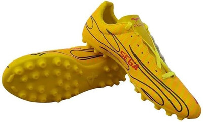 SEGA Football Shoes For Men(Yellow, Blue , 8)
