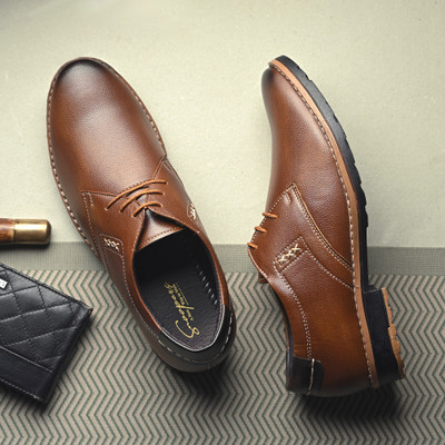 Snoopers Derby Formal Office Shoes / Stylish and Comfortable Party Wear For Men(Tan , 10)