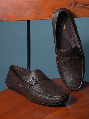 LIBERTY Fortune SME-2E Non-Lacing Casual Shoes - Ideal for Office & Wedding Wear Slip-On Loafers For Men(Brown , 6)