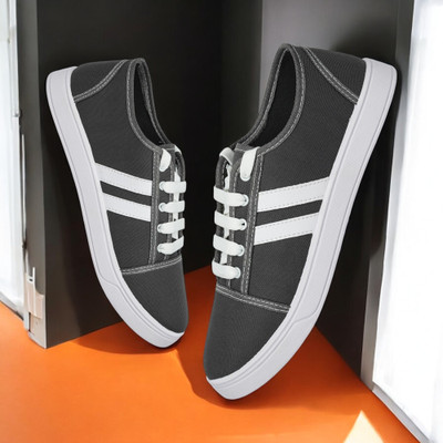 Free Kicks FK-camp Grey Comfortable Canvas Shoes For Men(Grey, White , 6)