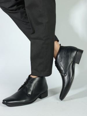 CARLTON LONDON Black Lace-Ups Solid Men's Oxfords Shoes Lace Up For Men(Black)
