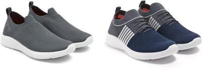 Face Stylish Sports Shoes for Men – Ideal for Running, Gym & Training Sneakers For Men(Grey, Navy, Grey, White , 6)