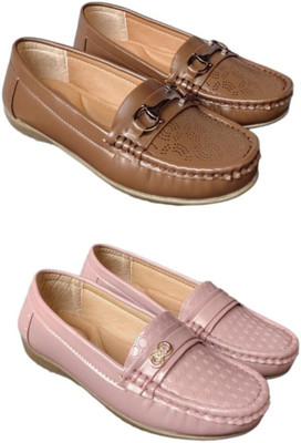 K-NINE Trendy Ethnic Loafer Jutti for Women | Casual Wear-Black_wood rose 911 Casuals For Women(Brown, Pink , 8)