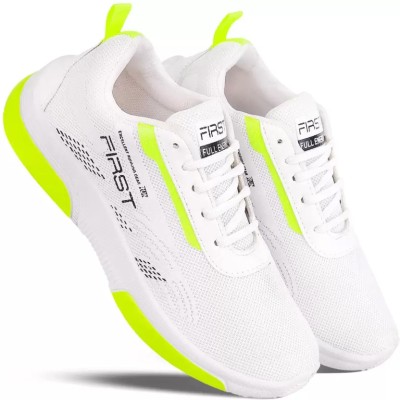 World Wear Footwear Exclusive Range of Stylish Comfortable Sports Sneakers Running Shoes For Men(White)