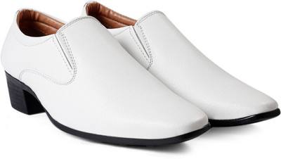 YUVRATO BAXI Men'sWhiteHeightIncreasingFauxLeatherFormalCorporateCasualShoes Slip On For Men(White , 7)