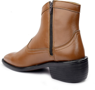 YUVRATO BAXI Height Increasing Formal Party wear Boots For Men(Tan , 6)