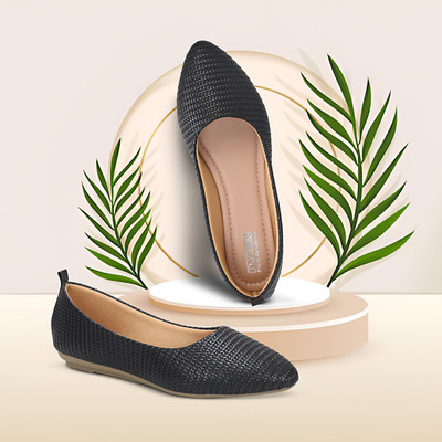 Tryfeet Stylish Casual Flat Ballerinas Bellies For Women(Black , 6)