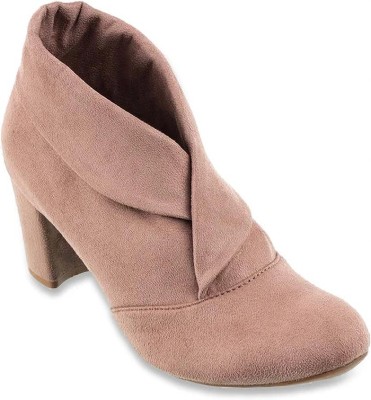 Odds And Ends Collar Style Block Heel Boots for Summer Brown Corporate Casuals for Women Boots For Women(Tan , 5)