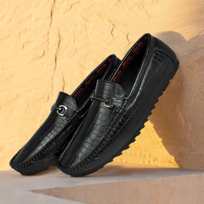 AJANTA Casual,Super Flexible,Slip-On Loafers For Men Loafers For Men(Black , 6)