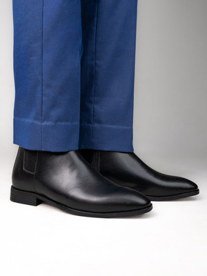 ALBERTO TORRESI Synthetic Black Chelsea Boots For Men Slip On For Men(Black , 7)