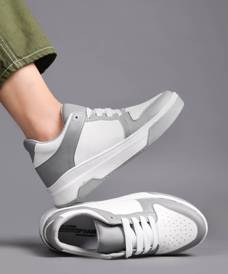 jm looks Women Casual Shoes Sneakers Lace-up Comfortable Breathable Cushion Insole Sneakers For Women(Grey , 4)