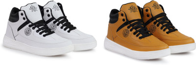 DARTKICK Versatile Casual Shoes for Men – Smart, Sleek & Comfortable Casuals For Men(White, Orange , 10)