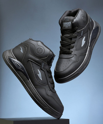 asian Casual Sneaker Shoes For Men|| Soft Cushioned Insole || Moscow-12 High Tops For Men(Black , 10)