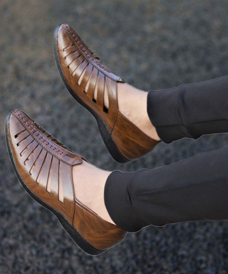 VINET Stylish/Party Wear/Casual/Design Casual Fashion Party Wedding Mojaris For Men Loafers For Men(Brown , 8)