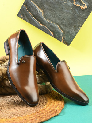 House of Pataudi SHOES Loafers For Men(Tan , 7)