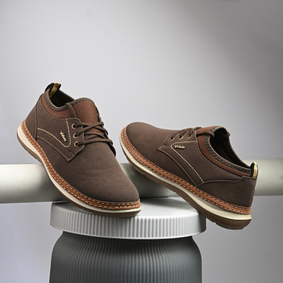 Vellinto Vellino SLIPLACE Men’s Casual Canvas Shoes with Contrast Stitching Casuals For Men(Brown , 8)