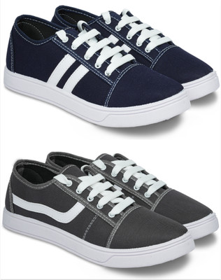 Free Kicks Combo Of 2 Shoes FK-Camp & FK- Sneakers For Men(Grey , 10)