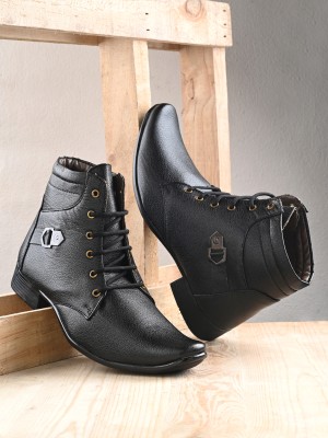 Server Formal Synthetic Leather| High Quality Boots| Lace Up Shoes For Men(Black , 7 UK/India)