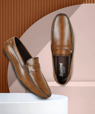 Paragon Paragon Men's Tan Formal Loafer Shoes | Cushioned Sole & Sturdy Construction Loafers For Men(Tan , 8)